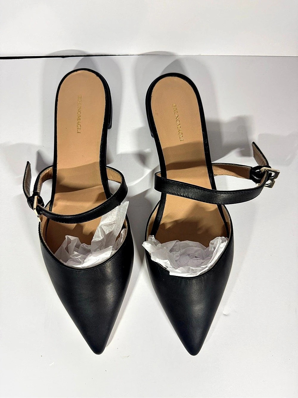 Bruno magli Pointed Toe Slingback Flats in Black US 7.5 Like New